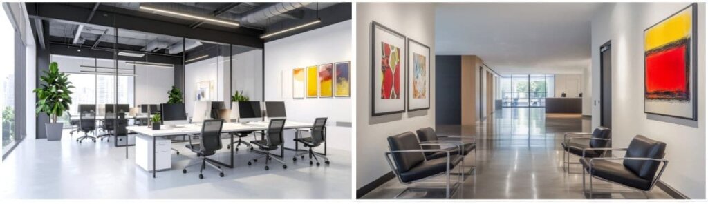 例10.アートがワンポイントのオフィス【アーティスティック系】