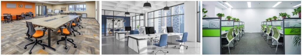 例8.コーポレートカラーを軸にデザインされた空間【スタイリッシュ系】