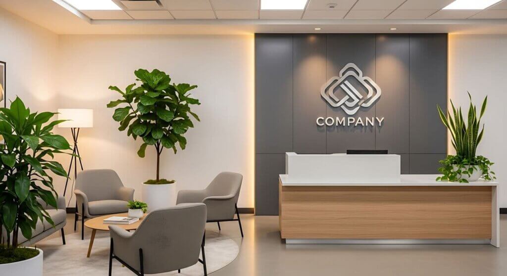 待合スペースにデザイン性の高い家具を配置する