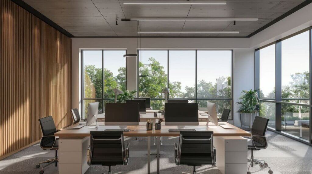 木目の温もりを感じる上質モダンオフィス