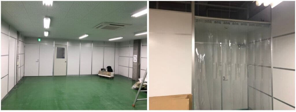 アルミパーテーションの移設&クリーンルームの設置