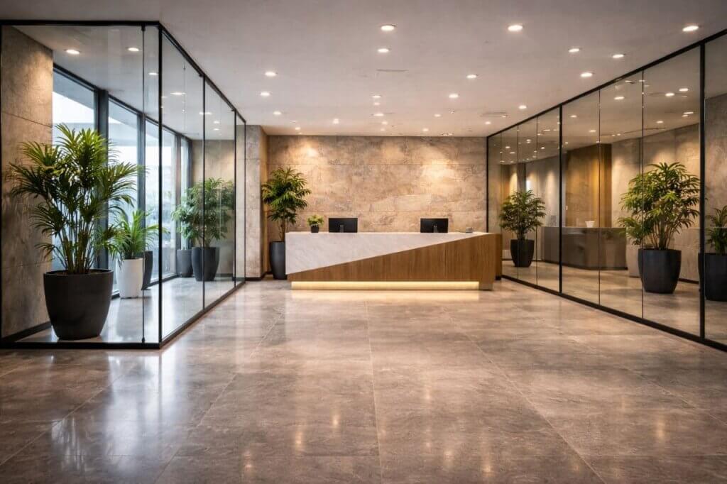 ガラスで抜け感をつくる