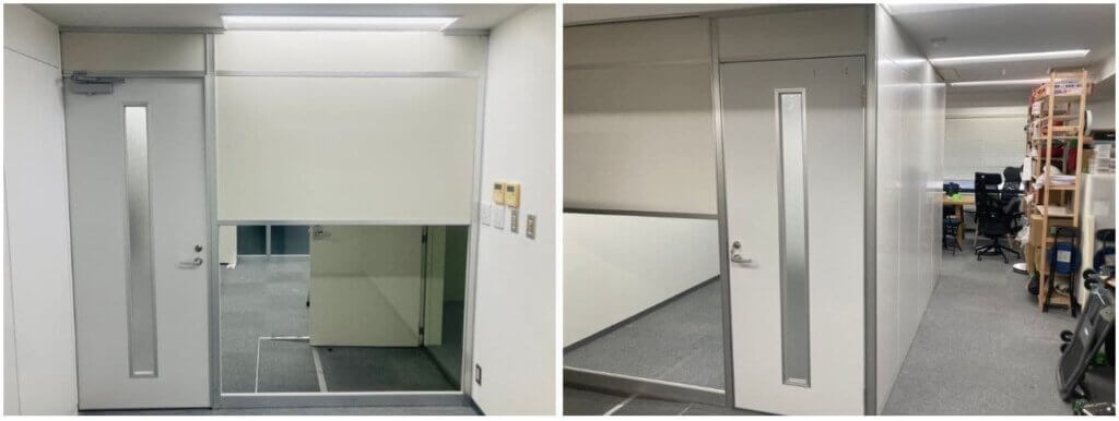 事例1.中古パーテーション+新品ガラスで会議室を新設